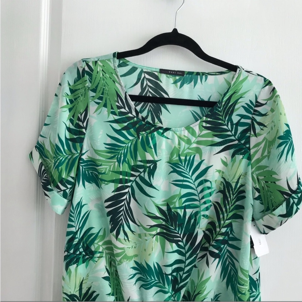 ✴️ West Kei Stitch Fix Tropical TieFront Top, SzM,NWT